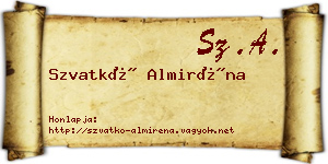 Szvatkó Almiréna névjegykártya